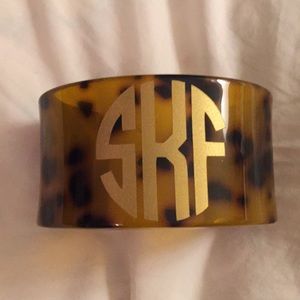 Monogram Tortoise Cuff Bracelet “SKF”